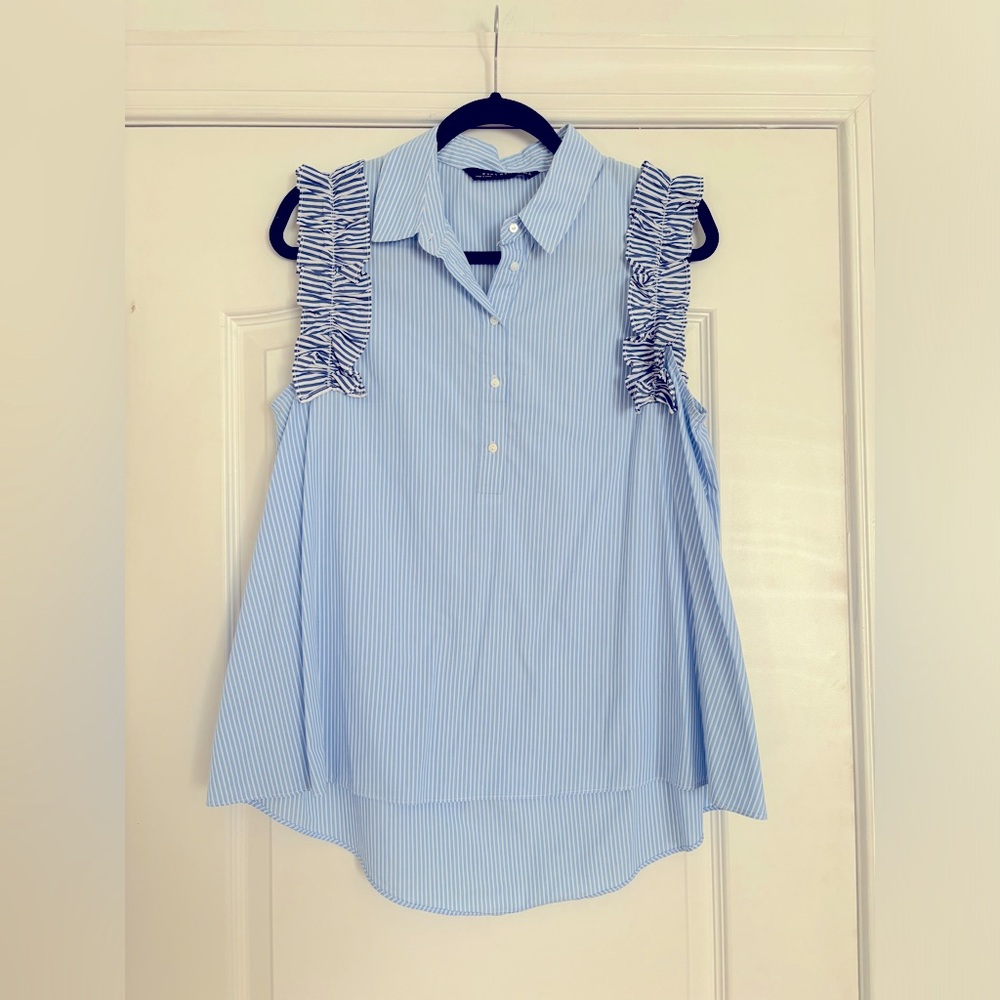 Zara Pinstripe Sleeveless Top